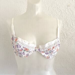 Dior Floral Lace Bra - White, Purple, Orange
